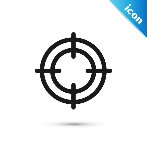 Черная спортивная иконка Target на белом фоне. Чистая цель с номерами для стрельбища или стрельбы. Векторная миграция — стоковый вектор