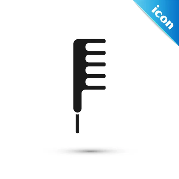 Icono de cepillo negro aislado sobre fondo blanco. Señal de peine. Símbolo de barbero. Ilustración vectorial — Archivo Imágenes Vectoriales