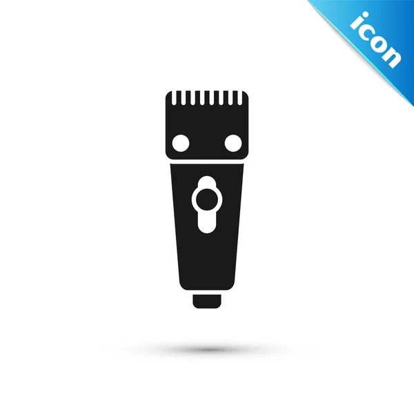 Black Electrical hair clipper or shaver icon isolated on white background. Barbershop symbol. Vector Illustration — Stock Vector