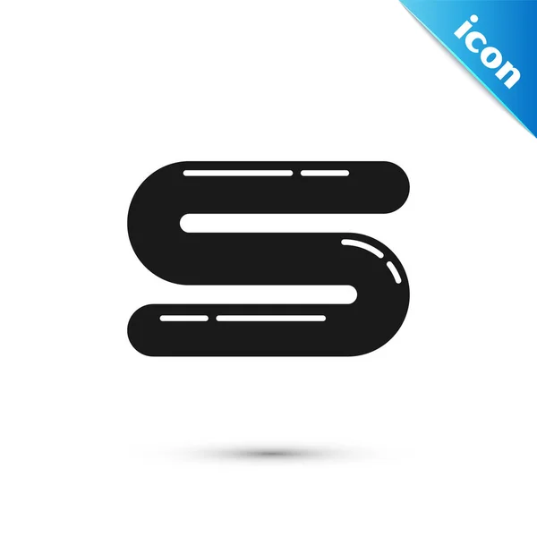 Fekete Törülköző ikon elszigetelt fehér háttérrel. Vektorillusztráció — Stock Vector