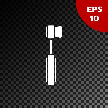 Beyaz diş fırçası simgesi şeffaf koyu arkaplanda izole edildi. Vektör İllüstrasyonu