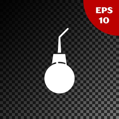 Beyaz Enema armut simgesi, şeffaf koyu arkaplanda izole edilmiş. Tıbbî kauçuk. Vektör İllüstrasyonu