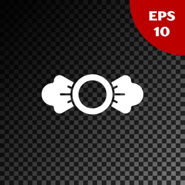 Beyaz Şeker simgesi, şeffaf koyu arkaplanda izole edilmiş. Vektör İllüstrasyonu