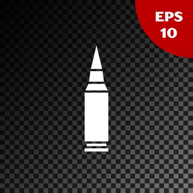 Beyaz Kurşun simgesi, şeffaf koyu arkaplanda izole edildi. Vektör İllüstrasyonu