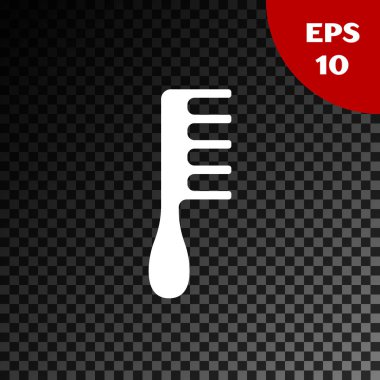 Saydam koyu arka plan da yalıtılmış Beyaz Saç Fırçası simgesi. Saç işaretini taramak. Berber sembolü. Vektör İllüstrasyonu