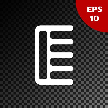 Saydam koyu arka plan da yalıtılmış Beyaz Saç Fırçası simgesi. Saç işaretini taramak. Berber sembolü. Vektör İllüstrasyonu