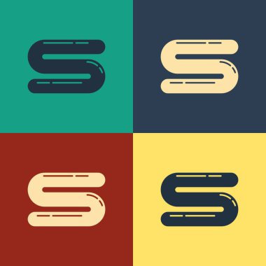 Renk arkaplanında renk havlusu simgesi izole edildi. Klasik tarzda çizim. Vektör İllüstrasyonu