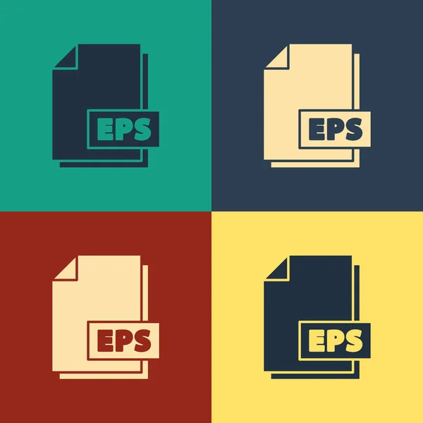 Documento de archivo EPS en color. Descargar icono del botón eps aislado en el fondo de color. Símbolo de archivo EPS. Dibujo de estilo vintage. Ilustración vectorial — Vector de stock