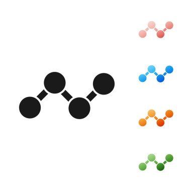 Siyah Paylaşım simgesi beyaz arkaplanda izole edildi. Paylaşma, iletişim piktogramı, sosyal medya, bağlantı, ağ, dağıtım. Simgeleri renklendirin. Vektör İllüstrasyonu