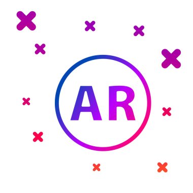 Renk Ar, artırılmış gerçeklik simgesi beyaz arkaplanda izole edildi. Kademeli rastgele dinamik şekiller. Vektör İllüstrasyonu