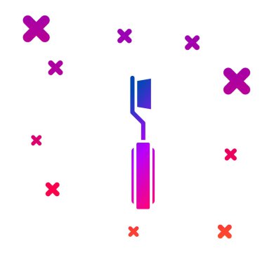 Beyaz arkaplanda renk diş fırçası simgesi izole edildi. Kademeli rastgele dinamik şekiller. Vektör İllüstrasyonu