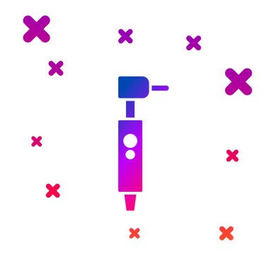 Renkli Diş sondaj simgesi beyaz arkaplanda izole edildi. Delme ve öğütme aletleri için el işi. Kademeli rastgele dinamik şekiller. Vektör İllüstrasyonu