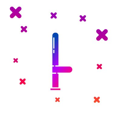 Renkli Polis kauçuk çubuk simgesi beyaz arkaplanda izole edildi. Kauçuk copu. Polis yarasası. Polis ekipmanları. Kademeli rastgele dinamik şekiller. Vektör İllüstrasyonu