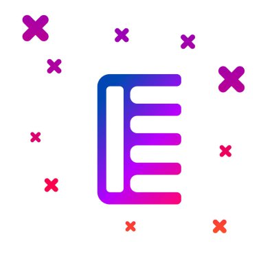 Beyaz arkaplanda renk fırçası simgesi izole edildi. Taraklı saç işareti. Berber sembolü. Kademeli rastgele dinamik şekiller. Vektör İllüstrasyonu