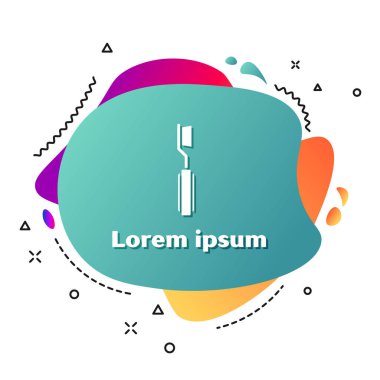 Beyaz diş fırçası simgesi beyaz arkaplanda izole edildi. Sıvı şekilli soyut pankart. Vektör İllüstrasyonu