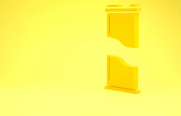Sarı Soda kutusu ikonu sarı arkaplanda izole edilmiş. Minimalizm kavramı. 3d illüstrasyon 3B canlandırma — Stok fotoğraf
