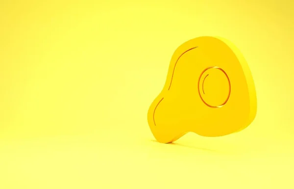 Huevos revueltos amarillos icono aislado sobre fondo amarillo. Comida casera, huevo frito, desayuno saludable, omelet icono. Concepto minimalista. 3D ilustración 3D render — Foto de Stock