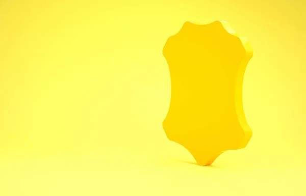 Icono de cuero amarillo aislado sobre fondo amarillo. Concepto minimalista. 3D ilustración 3D render — Foto de Stock