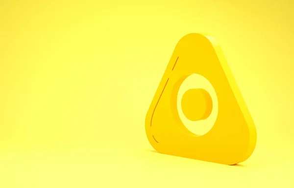 Icône de craie à coudre jaune isolée sur fond jaune. Concept de minimalisme. Illustration 3D rendu 3D — Photo