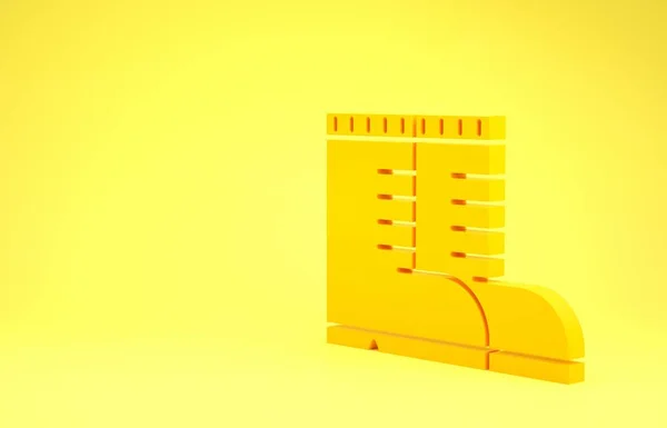 Sarı arka planda izole edilmiş sarı Hunter bot simgesi. Minimalizm kavramı. 3d illüstrasyon 3d canlandırma — Stok fotoğraf