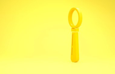 Yellow Spoon icon isolated on yellow background. Cooking utensil. Cutlery sign. Minimalism concept. 3d illustration 3D render