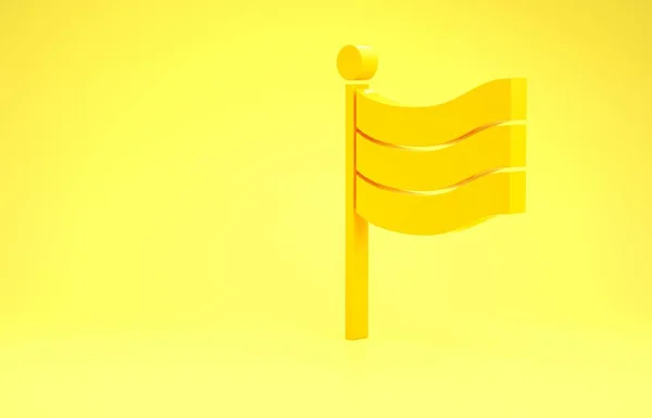 Yellow National Germany flag icon isolated on yellow background. Minimalism concept. 3d illustration 3D render — 스톡 사진