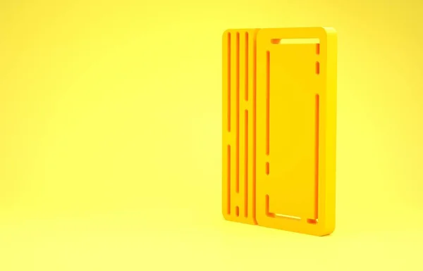 Deck amarelo de cartas de jogar ícone isolado no fundo amarelo. Jogo de casino. Conceito de minimalismo. 3D ilustração 3D render — Fotografia de Stock