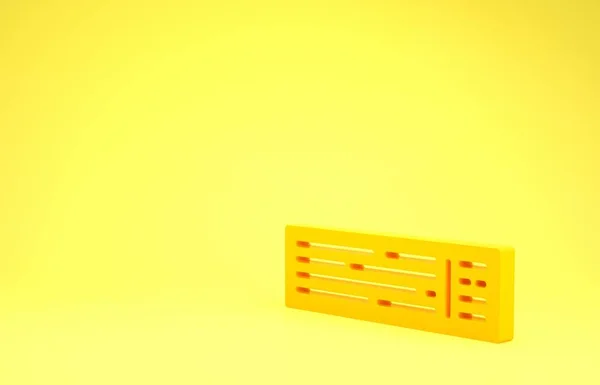 Deck amarelo de cartas de jogar ícone isolado no fundo amarelo. Jogo de casino. Conceito de minimalismo. 3D ilustração 3D render — Fotografia de Stock