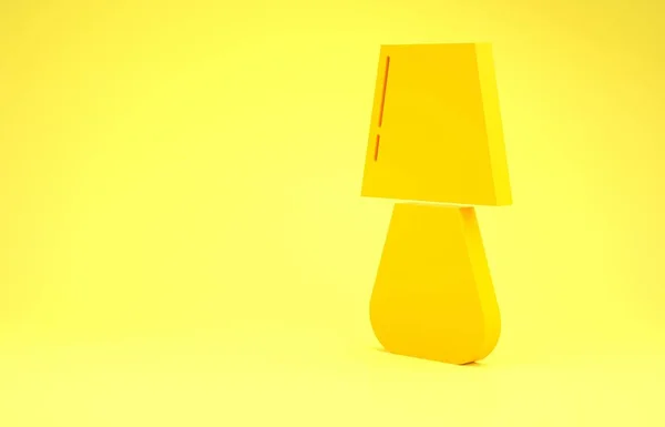 Icône de lampe de table jaune isolé sur fond jaune. Concept de minimalisme. Illustration 3D rendu 3D — Photo