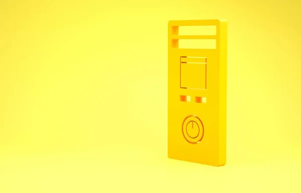 Yellow Smart home icon isolated on yellow background. Remote control. Minimalism concept. 3d illustration 3D render — Stok fotoğraf