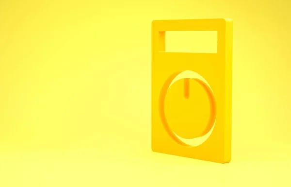 Ікона "Жовтого розумного дому" ізольована на жовтому тлі. Віддалений контроль. Концепція мінімалізму. 3d Illustrated 3d render — стокове фото