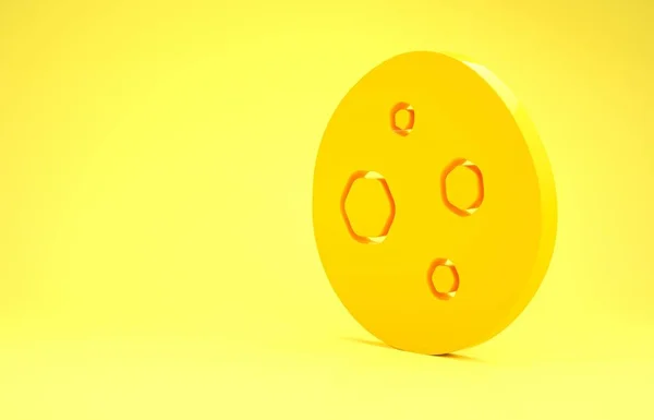 Желтое печенье или печенье с шоколадной иконкой изолированы на желтом фоне. Концепция минимализма. 3D-рендеринг — стоковое фото