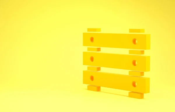 Yellow Military ammunition box with some ammo bullets icon isolated on yellow background. Minimalism concept. 3d illustration 3D render — Stok fotoğraf