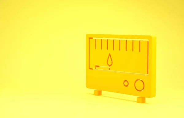 Yellow Electrical measuring instruments icon isolated on yellow background. Analog devices. Electrical appliances. Minimalism concept. 3d illustration 3D render