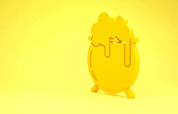Icono de caldero Bruja Amarilla aislado sobre fondo amarillo. Feliz día de San Patricio. Concepto minimalista. 3D ilustración 3D render — Foto de Stock