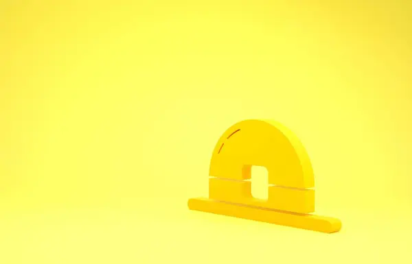 Žlutý Leprechaun klobouk ikona izolované na žlutém pozadí. Šťastný den svatého Patricka. Minimalismus. 3D ilustrace 3D vykreslení — Stock fotografie