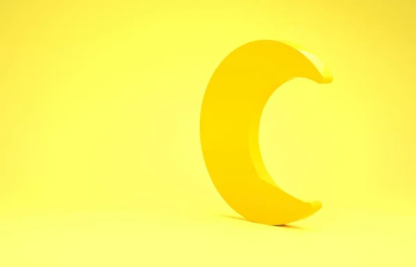 Icono de luna amarilla y estrellas aislado sobre fondo amarillo. Concepto minimalista. 3D ilustración 3D render — Foto de Stock