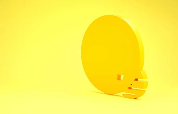 Icône Planète jaune isolée sur fond jaune. Concept de minimalisme. Illustration 3D rendu 3D — Photo