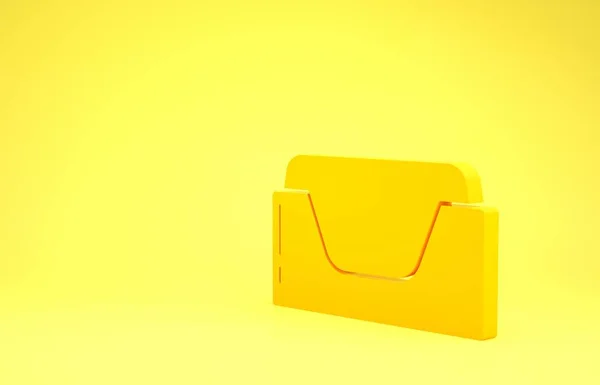 Yellow Pet bed icon isolated on yellow background. Minimalism concept. 3d illustration 3D render — Stock Photo, Image