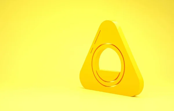 Icône de lit d'animal jaune isolé sur fond jaune. Concept de minimalisme. Illustration 3D rendu 3D — Photo