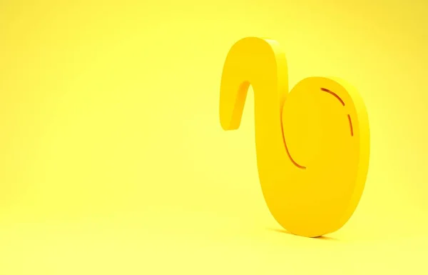 Icono de ala de pollo frito amarillo aislado sobre fondo amarillo. Concepto minimalista. 3D ilustración 3D render — Foto de Stock