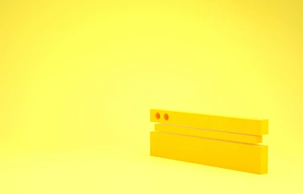 Icona console gialla per videogiochi isolata su sfondo giallo. Concetto minimalista. Illustrazione 3d rendering 3D — Foto Stock