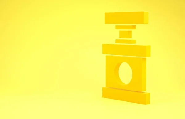 Желтый детонатор ручки для динамита значок изолирован на желтом фоне. Концепция минимализма. 3D-рендеринг — стоковое фото