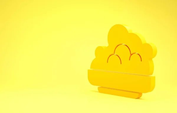 Yellow Shaving gel foam icon isolated on yellow background. Shaving cream. Minimalism concept. 3d illustration 3D render