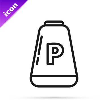 Siyah çizgi Pepper simgesi beyaz arkaplanda izole edildi. Yemek pişirme baharatları. Vektör İllüstrasyonu