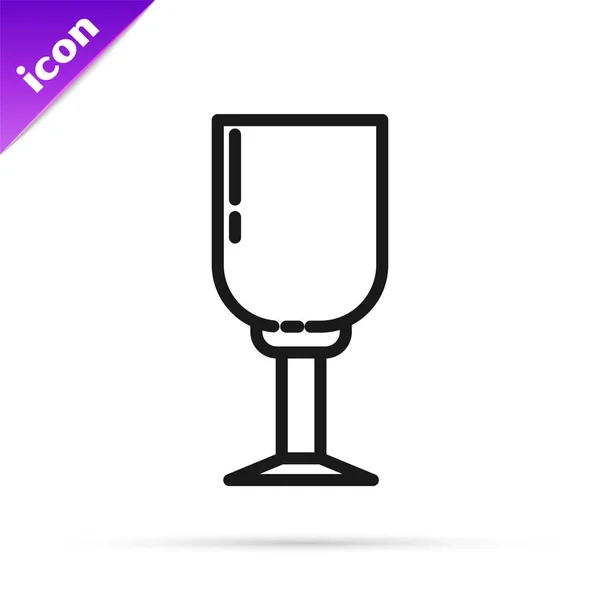 ブラックライン白を基調としたワイングラスのアイコン ワイングラスのアイコン ゴブレットのシンボルだガラスのサインだベクターイラスト — ストックベクタ