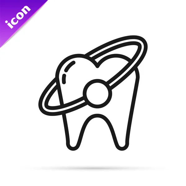 Schwarze Linie Zahnaufhellungskonzept Symbol Isoliert Auf Weißem Hintergrund Zahnsymbol Für — Stockvektor