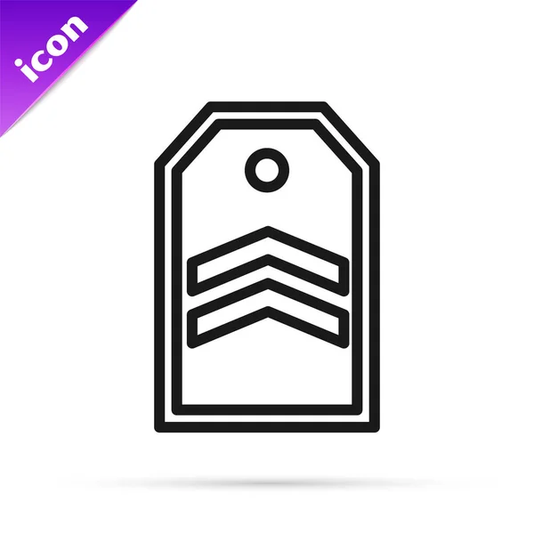 Černá Čára Symbol Izolovaný Bílém Pozadí Vojenský Odznak Vektorová Ilustrace — Stockový vektor