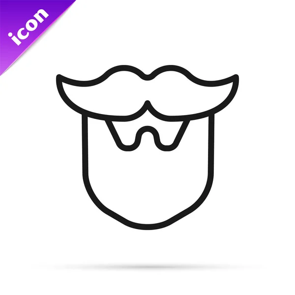 콧수염 턱수염의 아이콘은 배경에서 분리되었습니다 이발소의 상징이지 스타일 일러스트 — 스톡 벡터