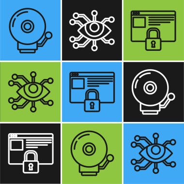 Https, Ssl ve Eye tarama simgesi ile sitenizi emniyete alın. Vektör